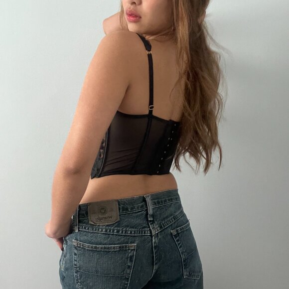 Victoria's Secret Black Floral Lace Corset - Picture 3 of 11